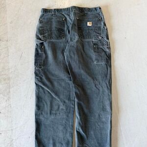 Vintage Faded Smoked Carthartt Black Double Knees 36x32